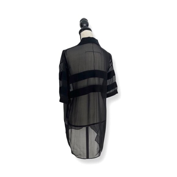 Givenchy Paris sheer stripped silk blouse size 38 - Picture 3 of 6